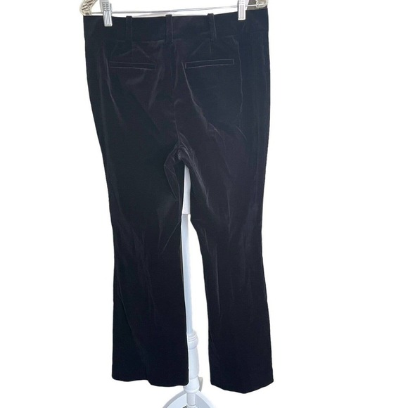 Ann Taylor Black Velvet Pants Straight Legs Stretch Classic Size 10 EUC - Picture 3 of 8